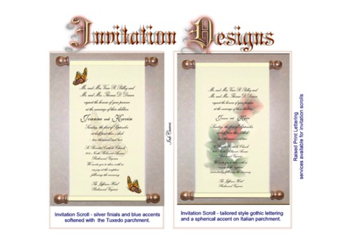 scroll wedding invitation cards